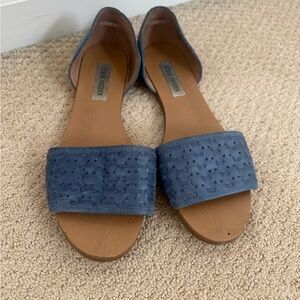 Steve Madden Blue Suede Open D'Orsay Sandals
